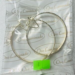 Gold-Tone Textured Hoop Earrings